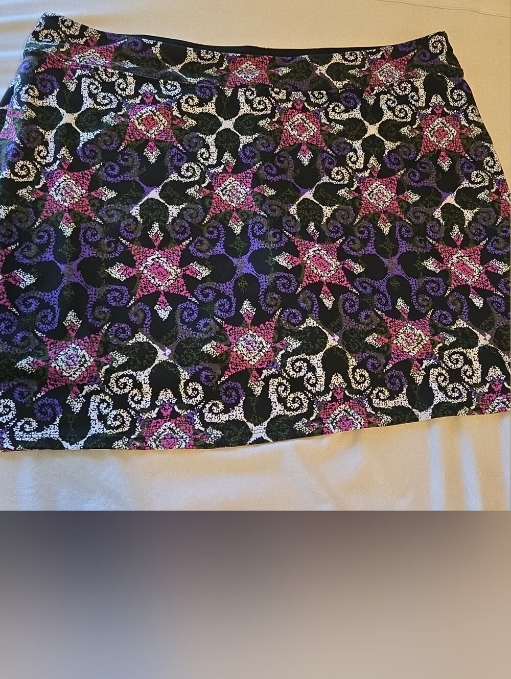 Tranquility by Colorado Clothing Black Purple Pink Patterned Skort